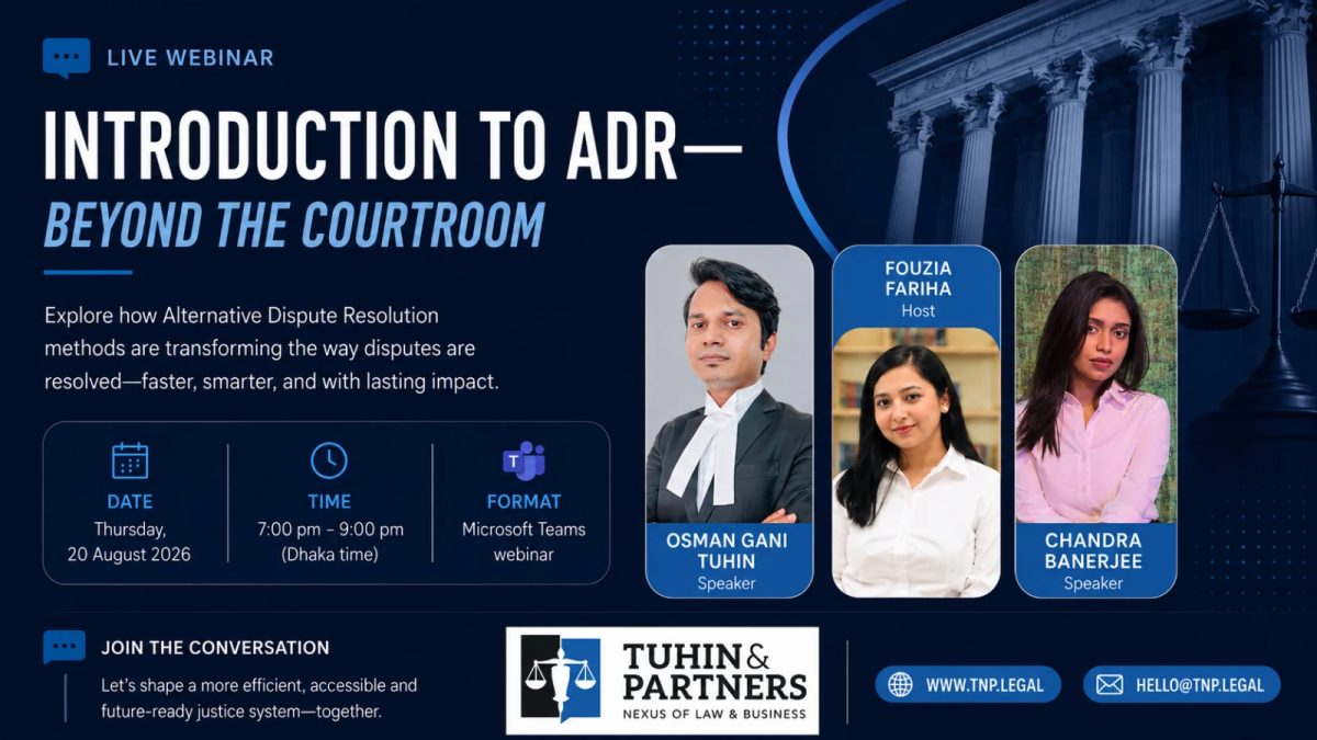 Webinar on Introduction to ADR — Beyond the Courtroom, 20 August 2026