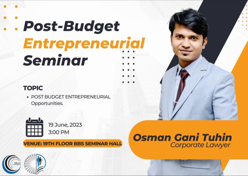 Post-budget entrepreneurial opportunities seminar poster