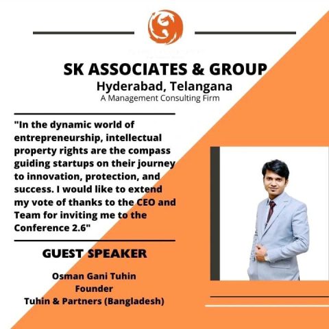 Conference 2.6 guest-speaker graphic on intellectual property rights and startups